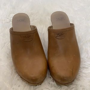 UGG Studded mule wood wedge size 8